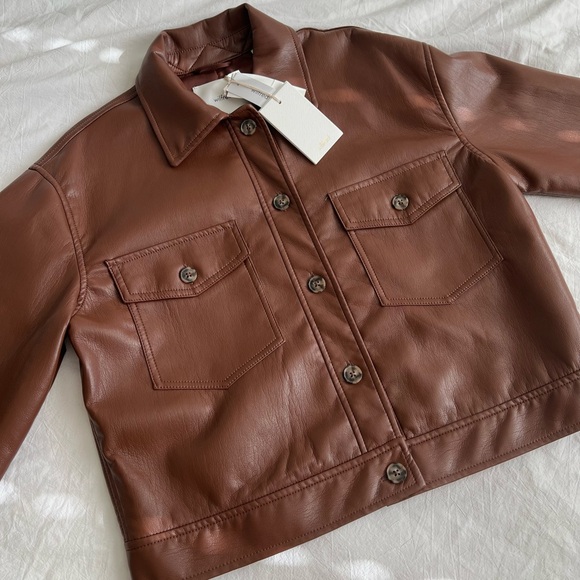 NWT Aritzia Wilfred Vegan Leather Jacket - Picture 1 of 7